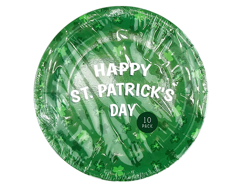 St. Patrick's Day Paper Plates | 22.5cm |  10 Pcs
