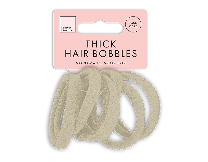 Large Thick Rolled Hair Bobbles | 20 Pcs