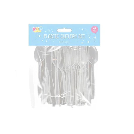 Reusable Plastic Cutlery Pack of 48