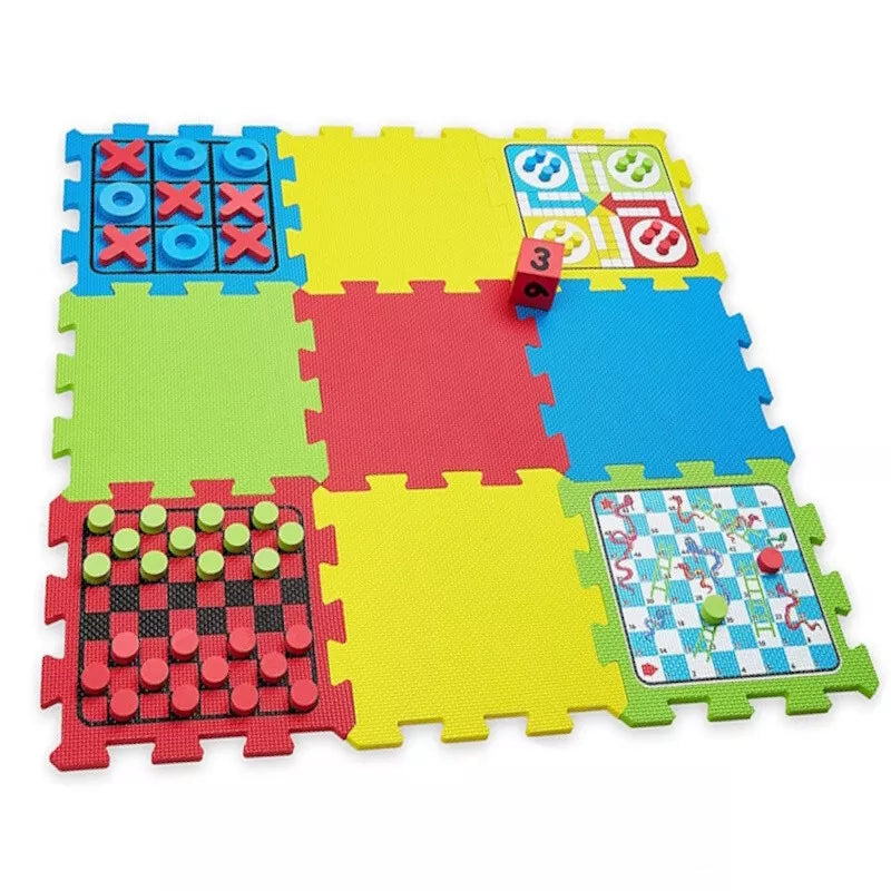 Board Game Compendium Ludo Draughts Noughts & Crosses Snakes Ladders Foam Mats