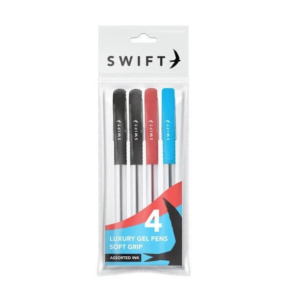 Soft Grip Assorted Luxury Gel Pen | 4 Pcs