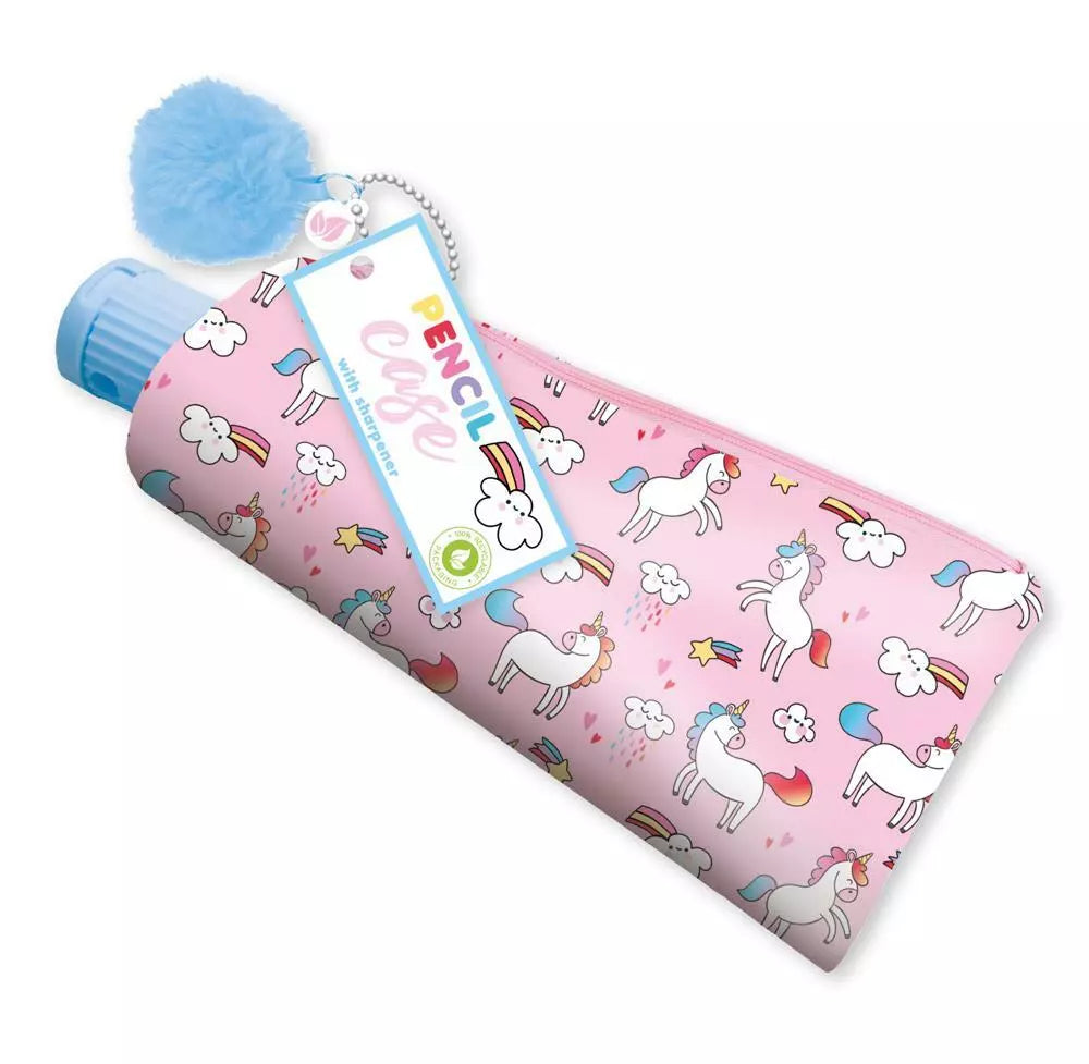 Unicorn Tube Pencil Case & Sharpener