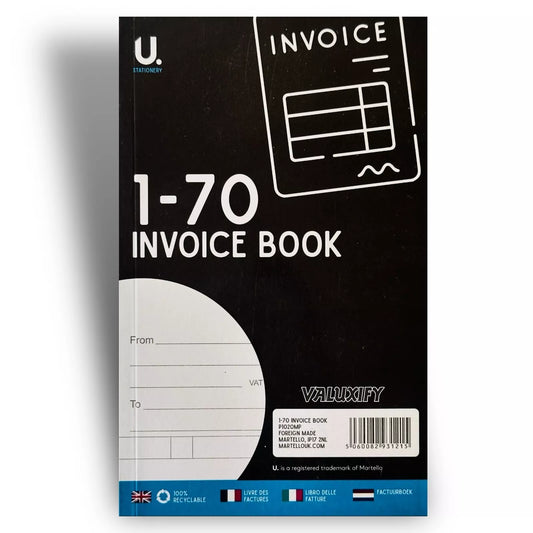 Invoice Book 1-70 - Duplicate Receipt Office Shop Sales Pad Numbered