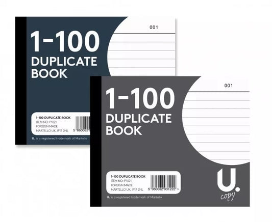 Duplicate Book Numbered Cash 1 - 100 Pages Pad Carbon Invoice