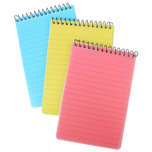 3 x MINI A6 PAPER NOTEPAD Handy School/Office Waiter/Waitress Memo Reminder Pad