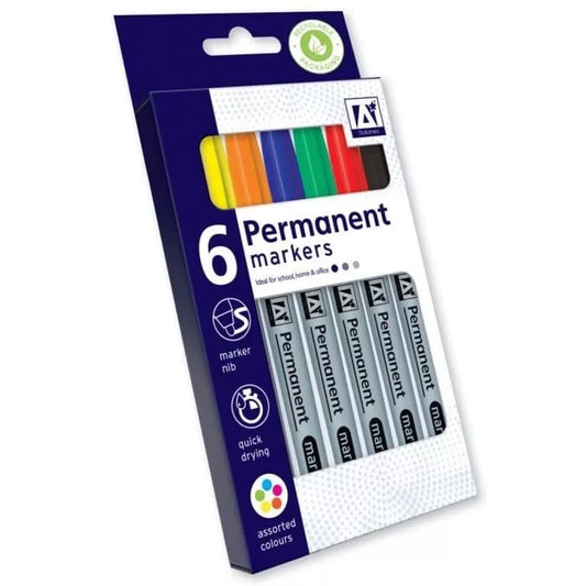 Pack of 6 Permanent Markers