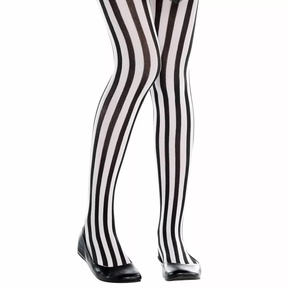 Vertical Strip Pirate Girls Tights | 6-8 Years