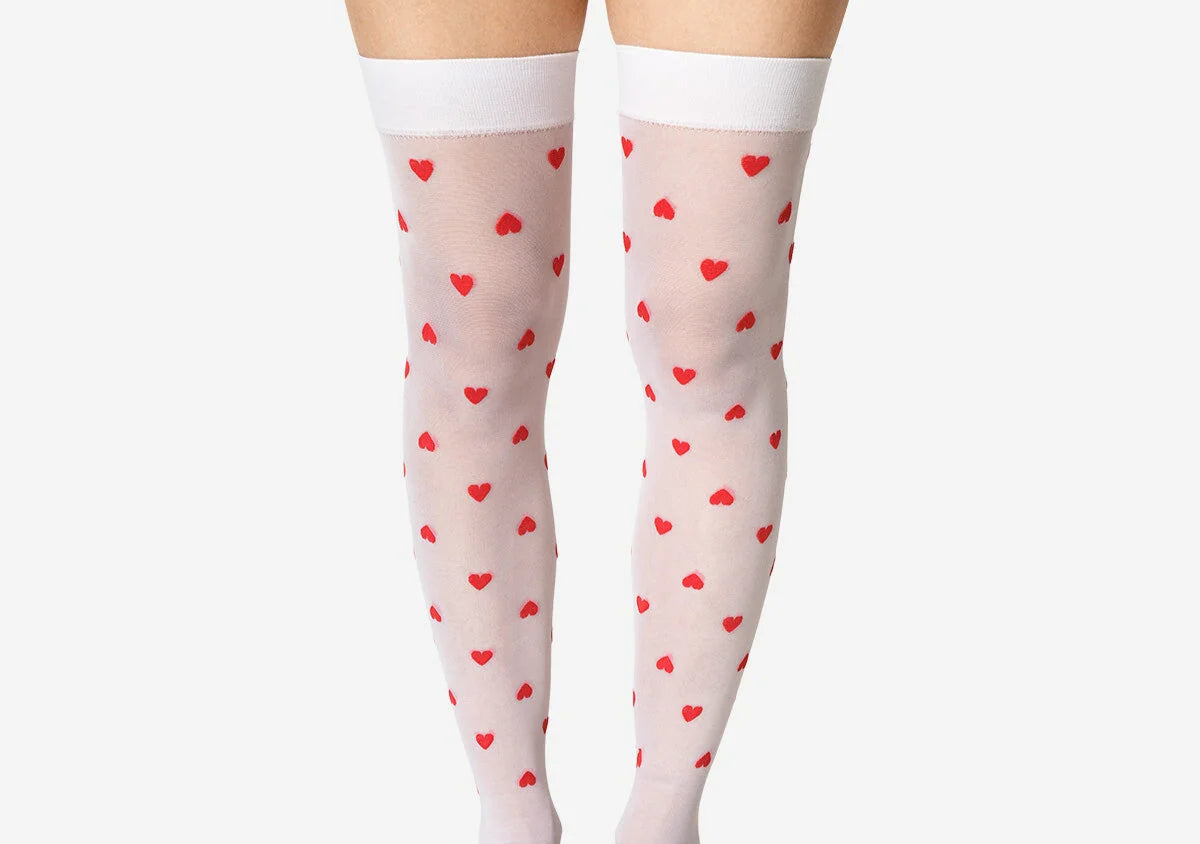 Stockings | White  Hearts