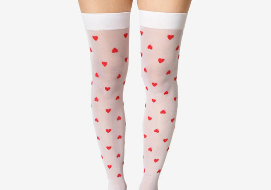 Stockings | White  Hearts