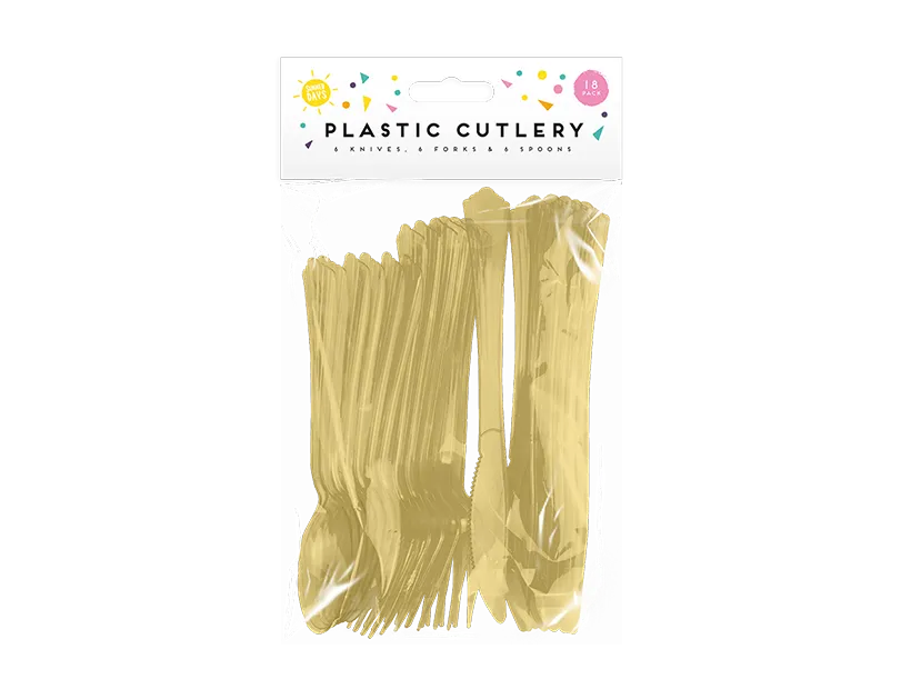 Reusable Plastic Cutlery Coloured | 18 Pack