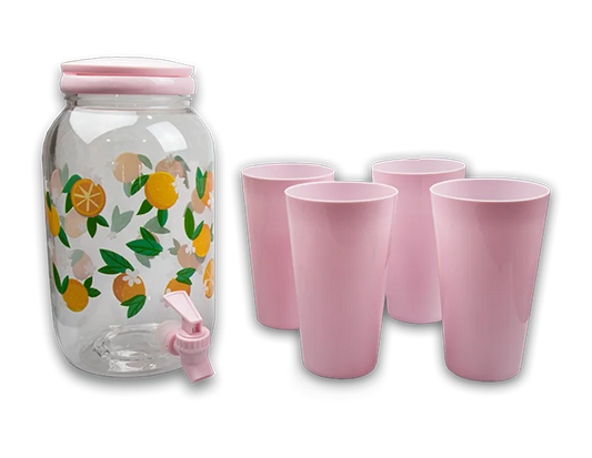 Party Fruit Drinks Dispenser with Tumblers 3.6L