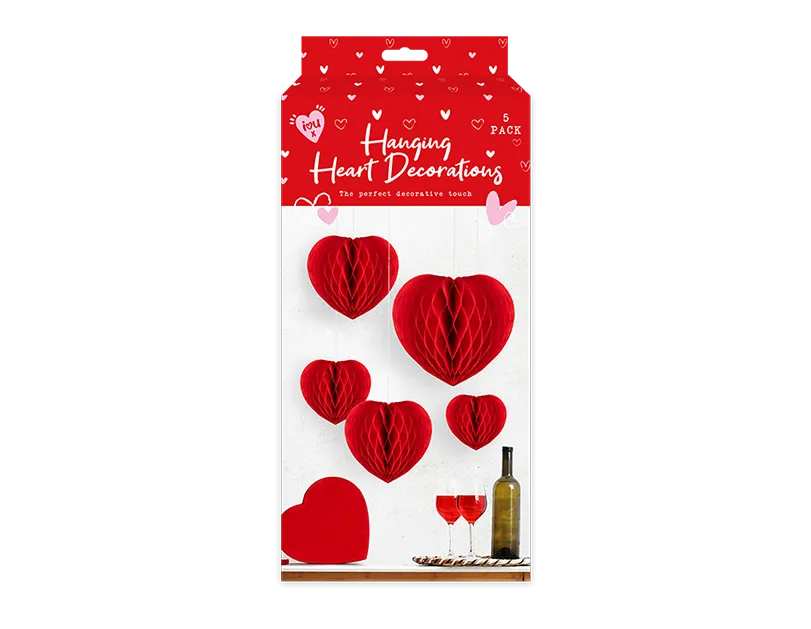 Valentine's Honeycomb  Hanging Heart Decor