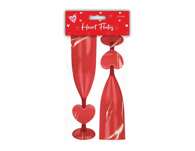 Valentine's Plastic  Heart Flutes