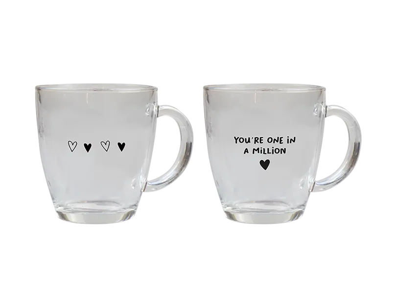 Valentine's Printed  Glass Cup 350ml  (assorted designs)